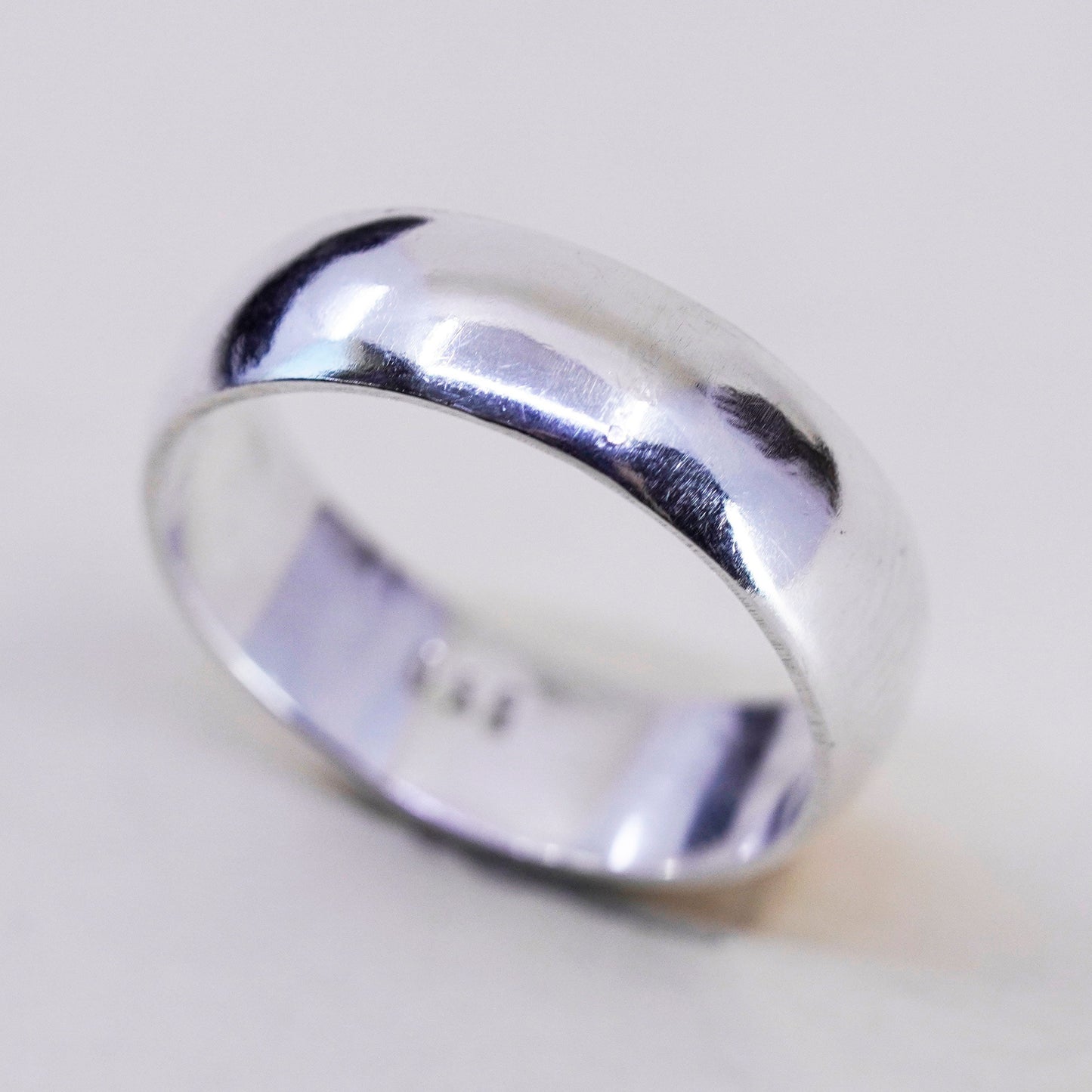 Size 6.75 Vintage sterling silver handmade ring, 950 wedding band