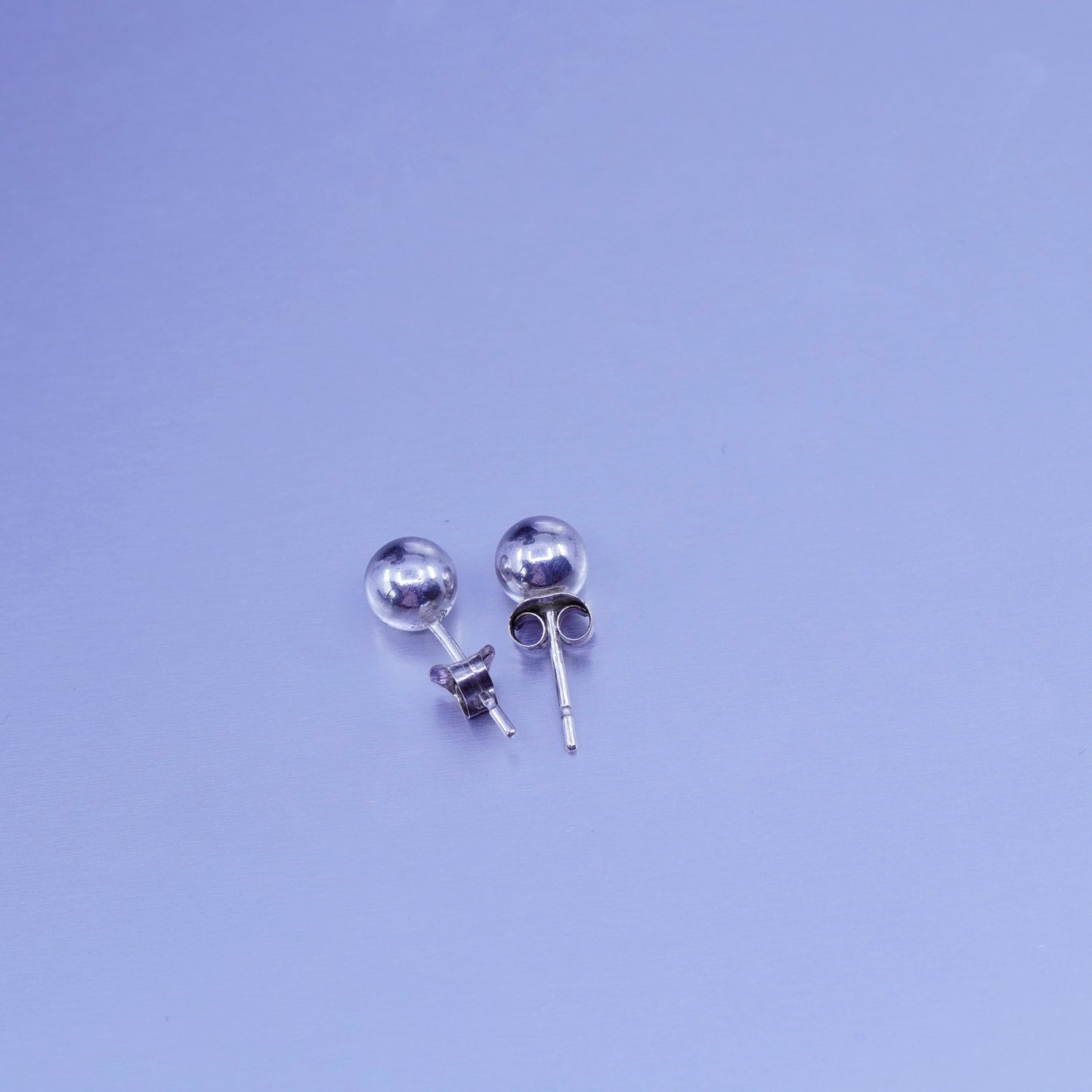 5mm, Vintage Sterling 925 silver handmade earrings, bead studs