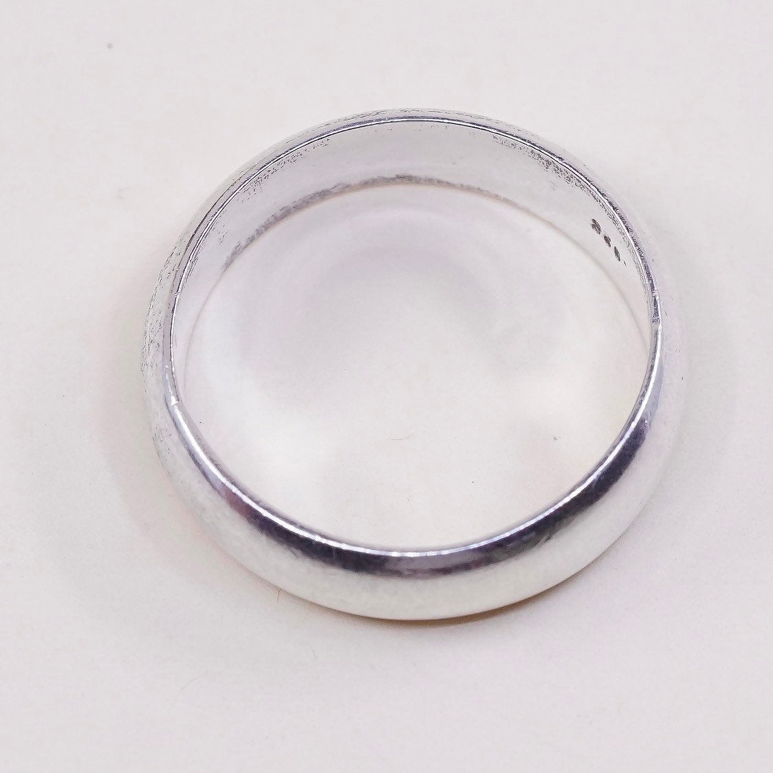 sz 10, vtg sterling silver handmade ring, 925 band, wedding band