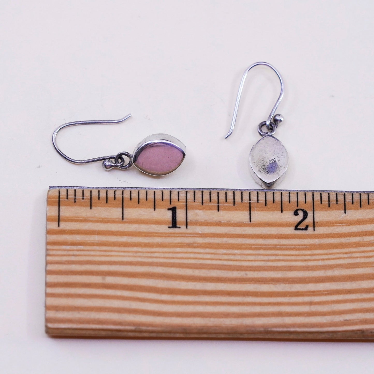 Vintage Sterling silver handmade earrings, 925 teardrop dangles
