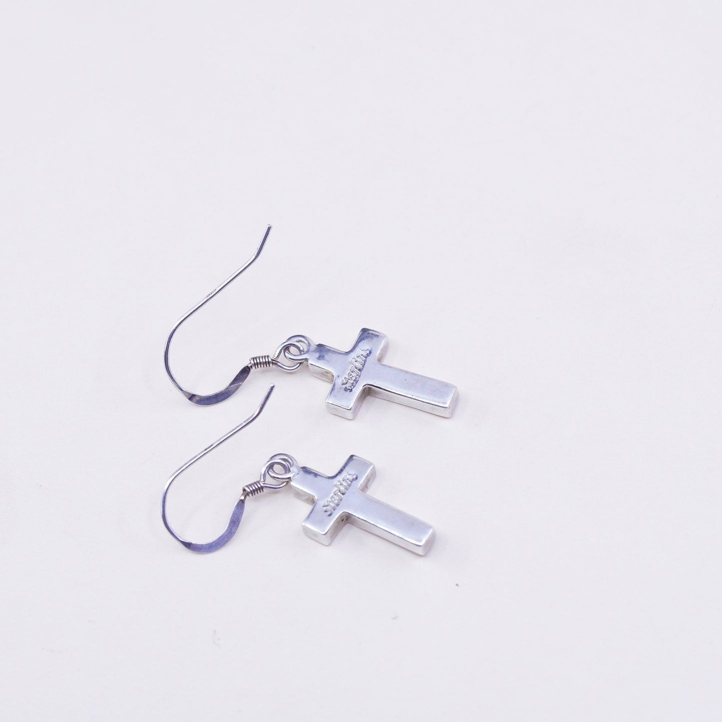 Native American zuni Sterling 925 silver earrings, cross w/ opal and turquoise