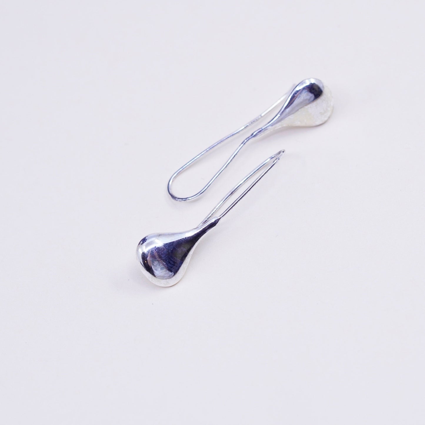 Vintage Sterling silver handmade earrings, 925 teardrop dangles