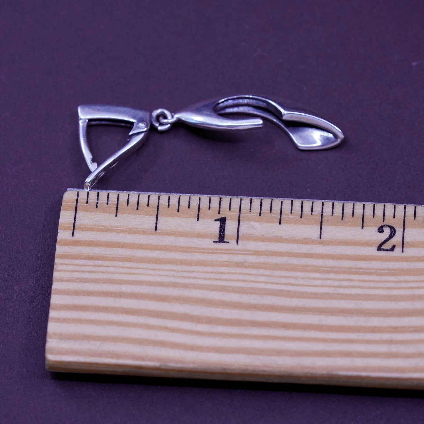 Vintage Sterling silver handmade earrings, modern 925 dangles