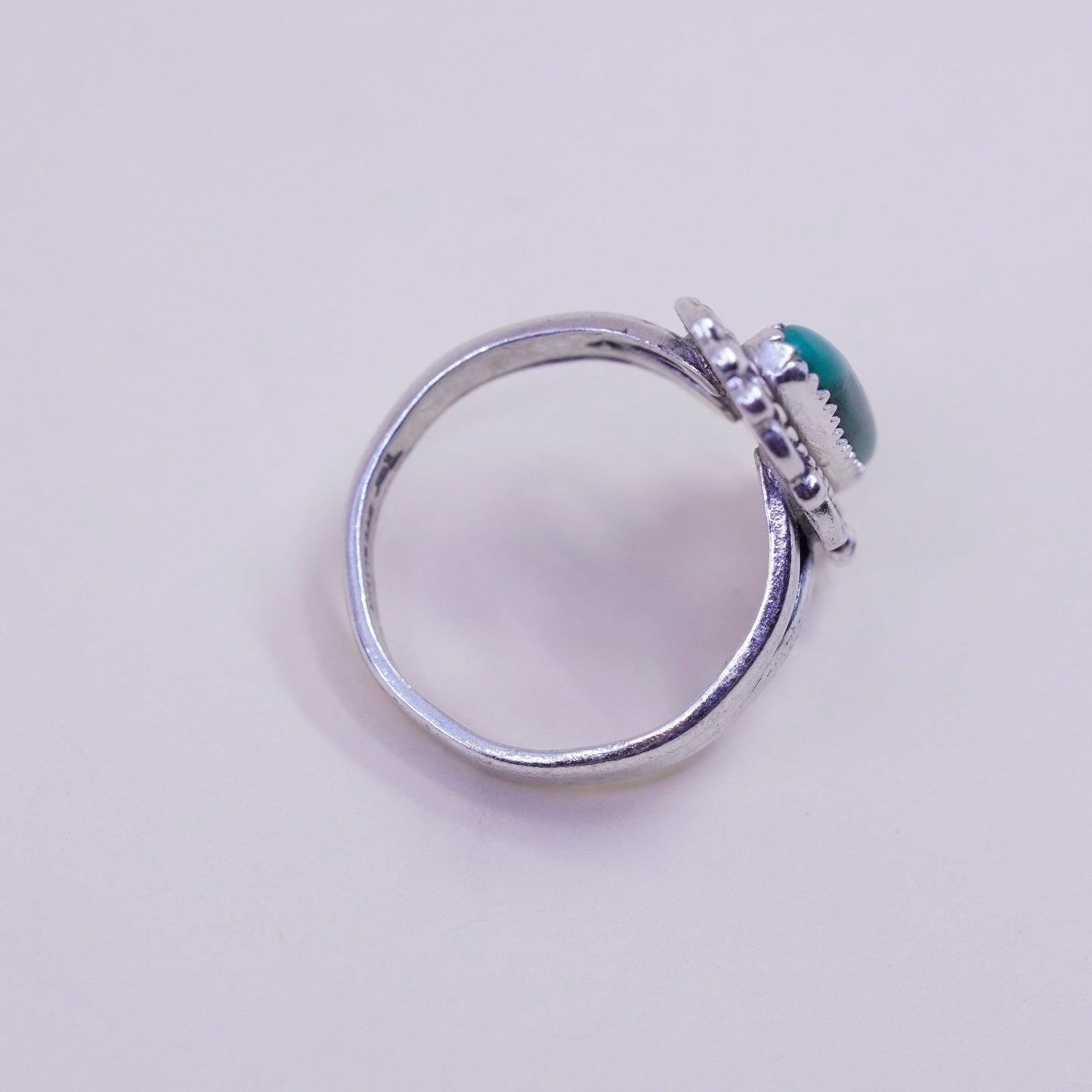 Size 6.75 Native American bell trading post sterling 925 silver ring malachite