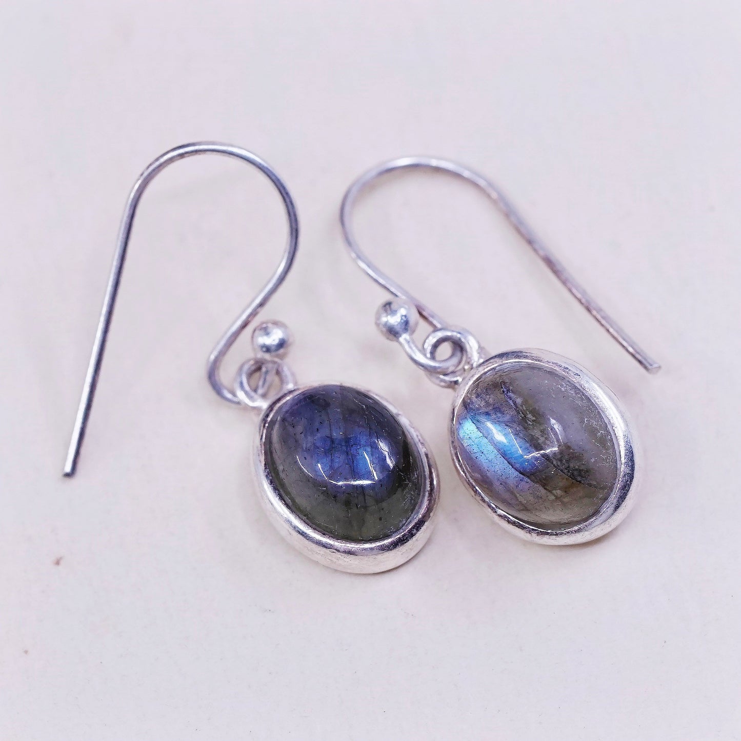 Vintage Sterling 925 silver handmade earrings with labradorite drops