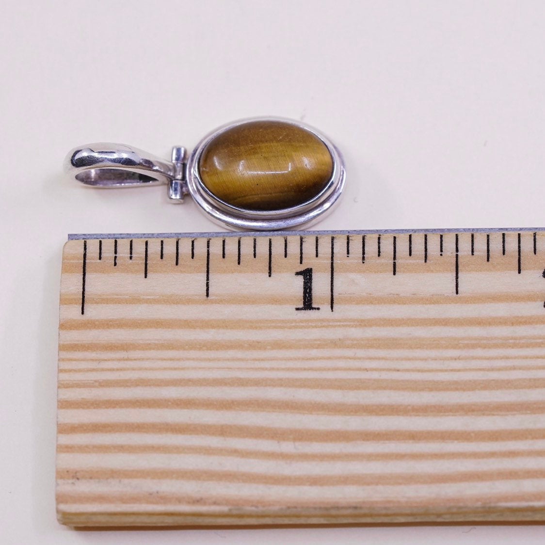 VTG sterling silver with golden tiger eye, 925 handmade pendant
