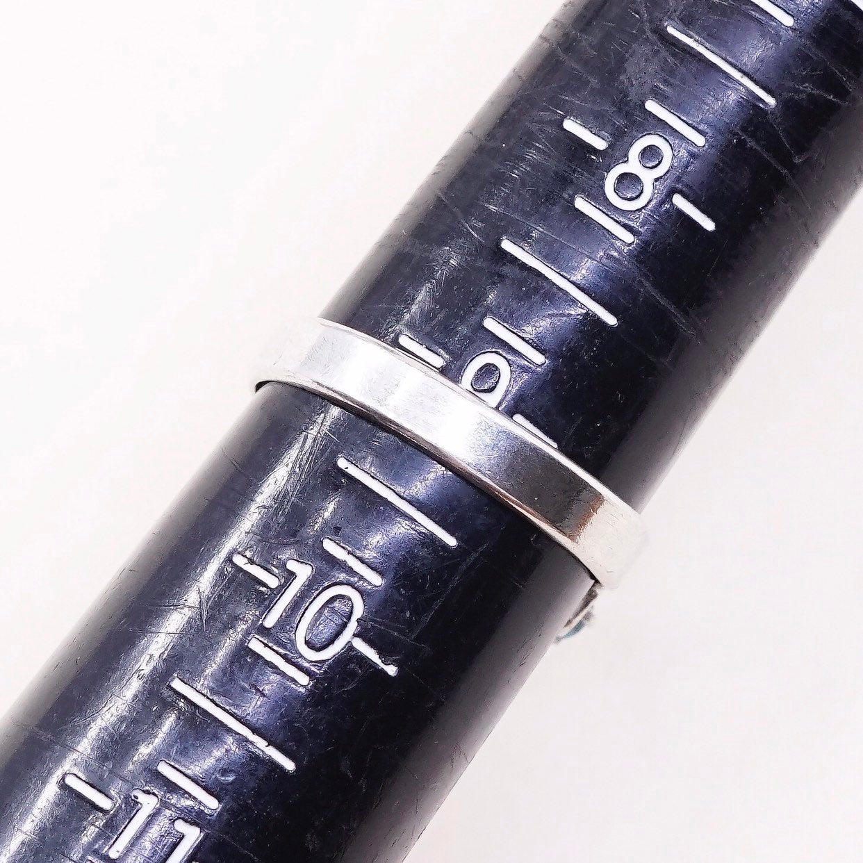 Size 9, vtg sterling silver handmade ring, 925 with blue topaz