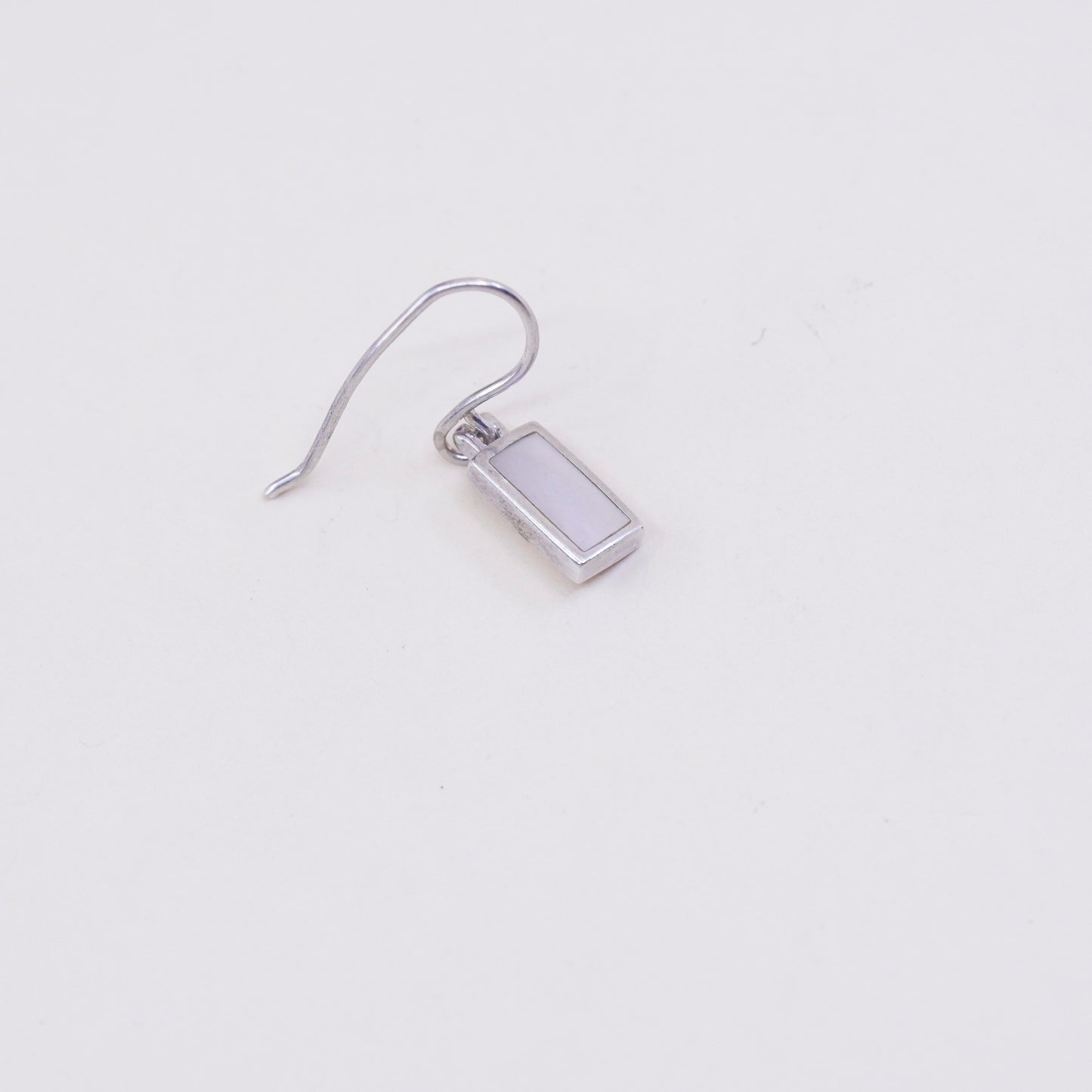 Vintage sterling 925 silver handmade earrings with white Mother of pearl