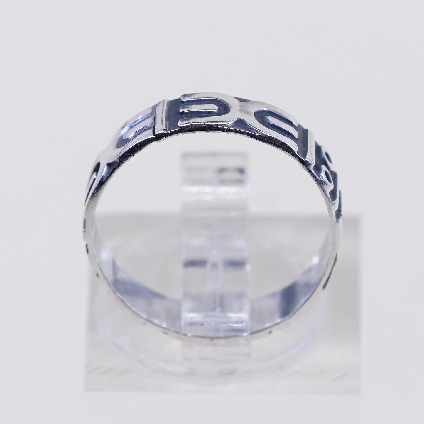 Size 5.25, vtg sterling silver handmade ring, 925 southwestern stackable band