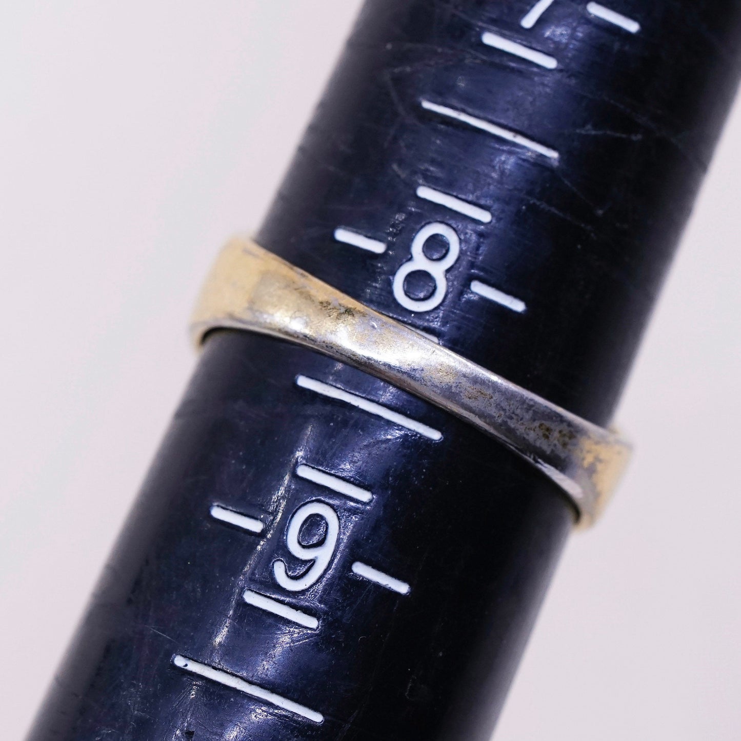 sz 8.25, vtg STC vermeil gold over Sterling 925 silver ring w teardrop amethyst