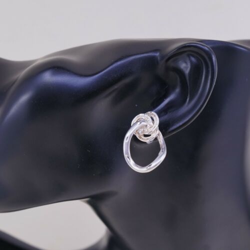 Vtg Silpada Handmade 925 Sterling Silver Circle Round Infinity Studs Earrings