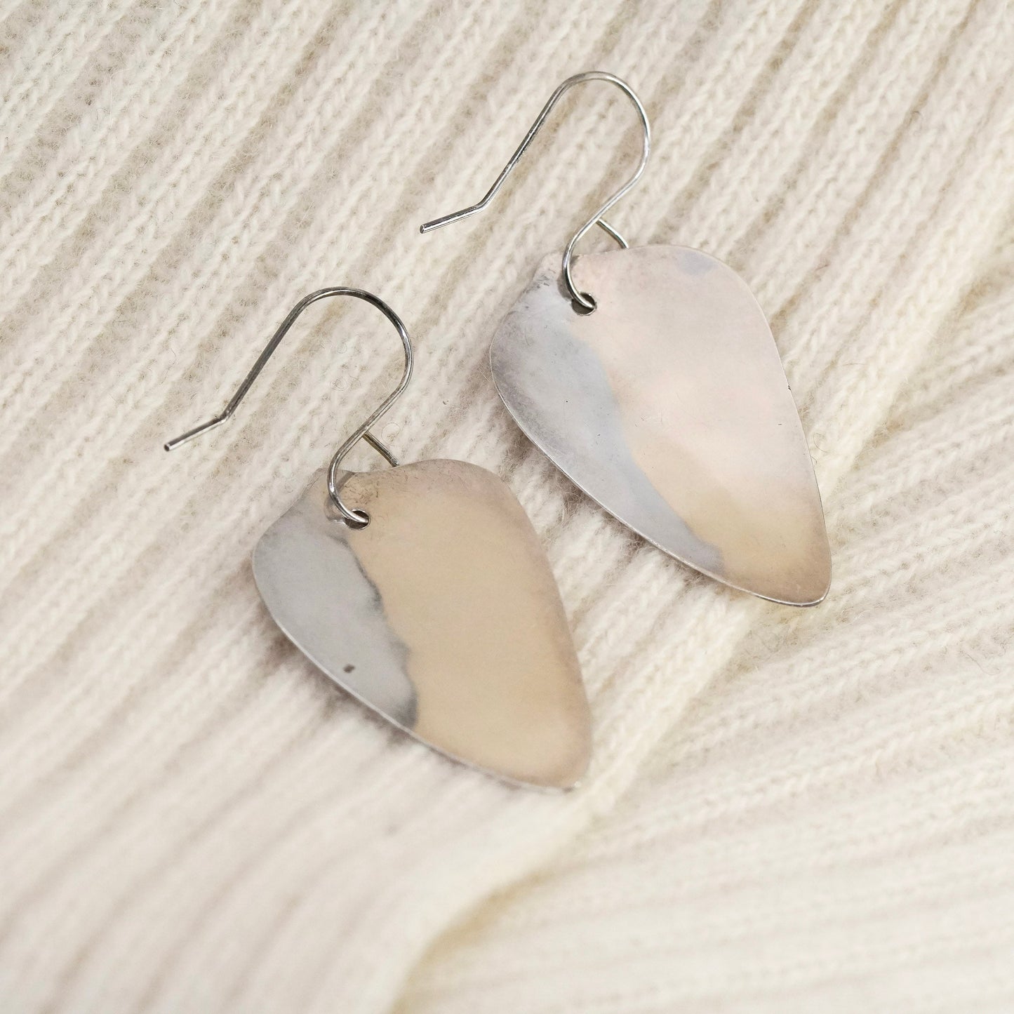 Two Tone Roggio sterling silver handmade earrings, 925 disc copper lightening