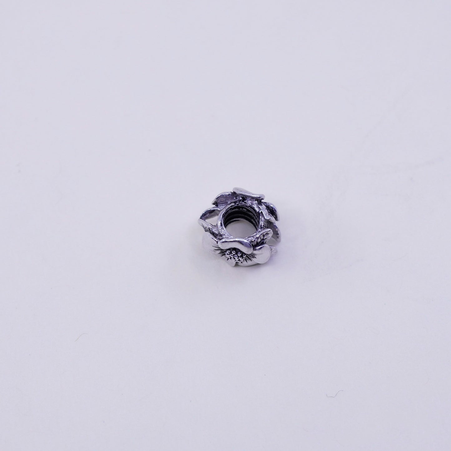Vintage Sterling silver handmade flower pendant, 925 bead charm