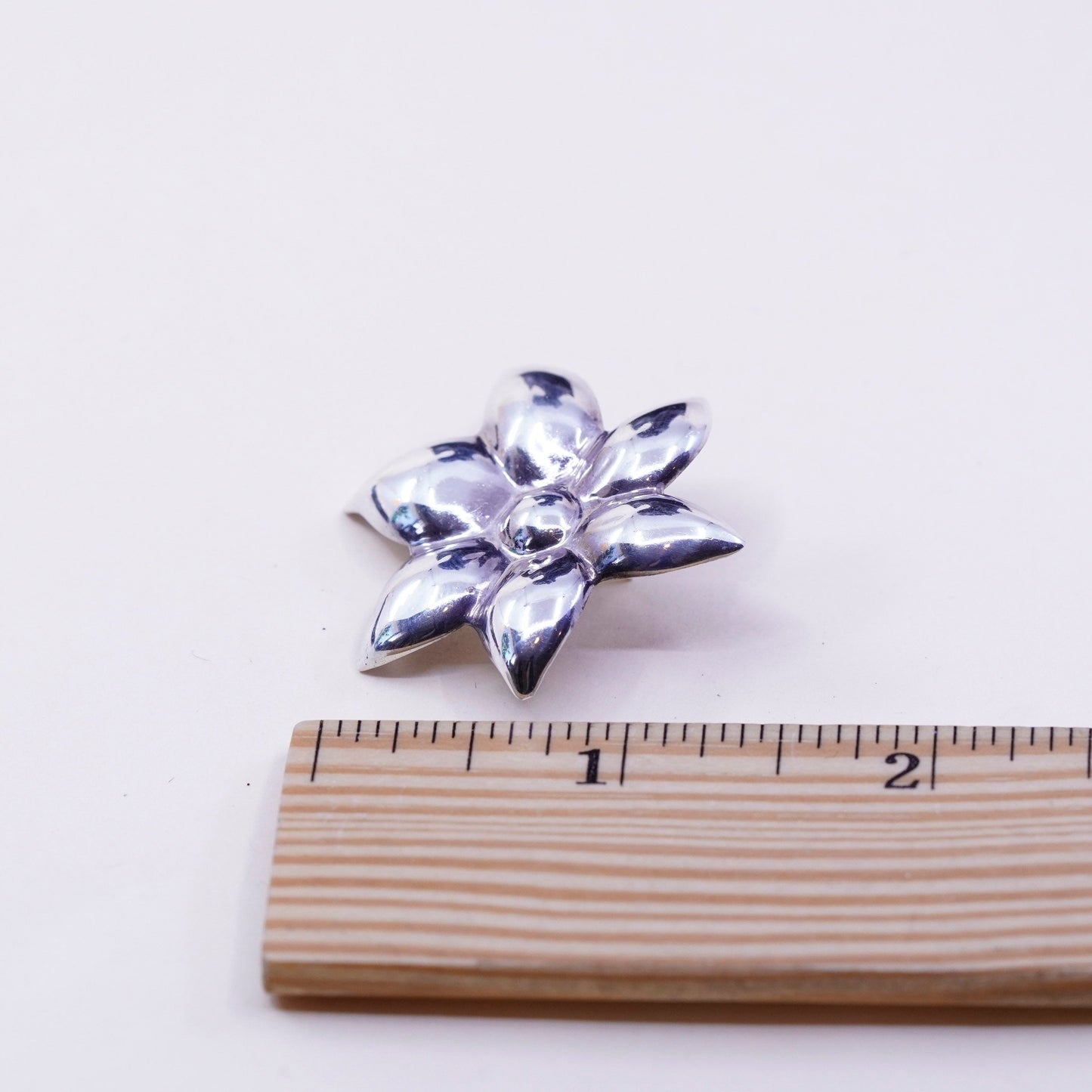 Vintage Sterling silver handmade earrings, 925 origami flower studs
