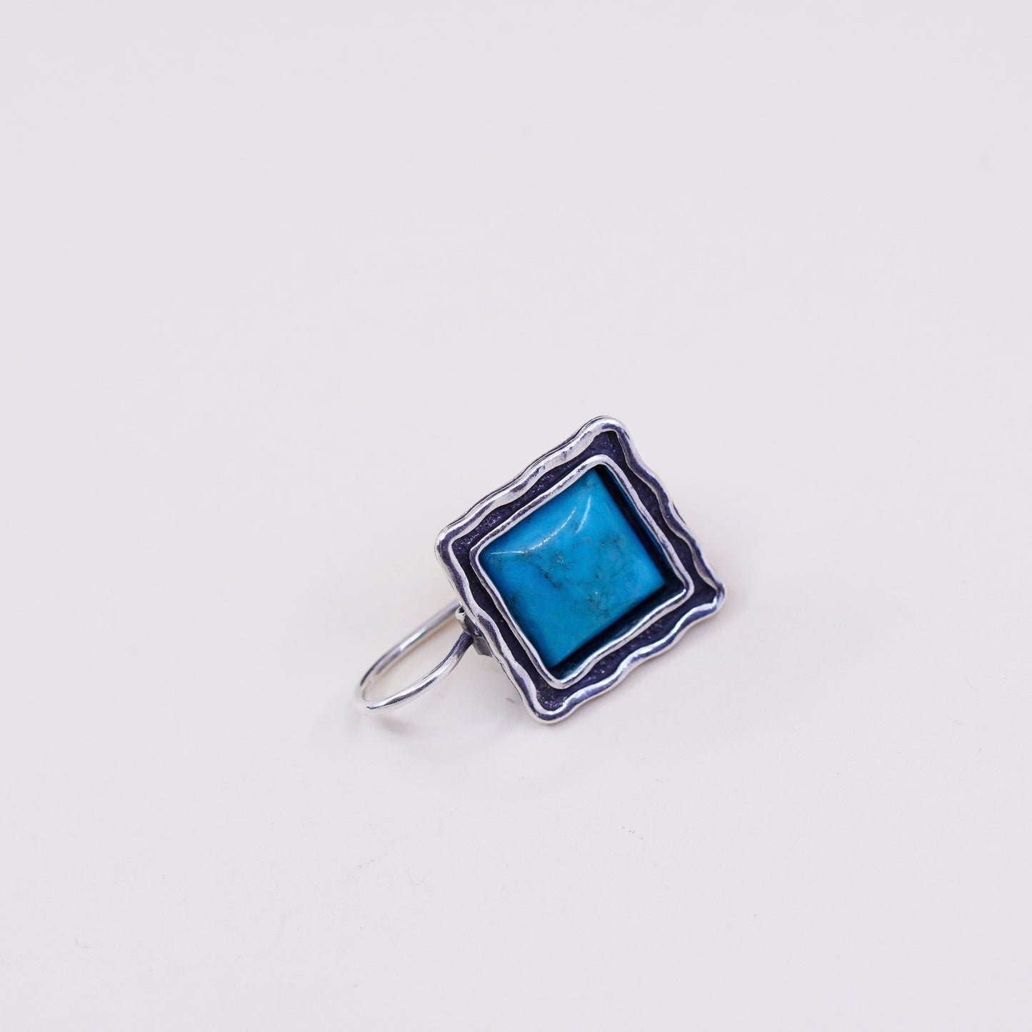 Israel Silpada w1527 Sterling 925 Silver handmade square turquoise Earrings