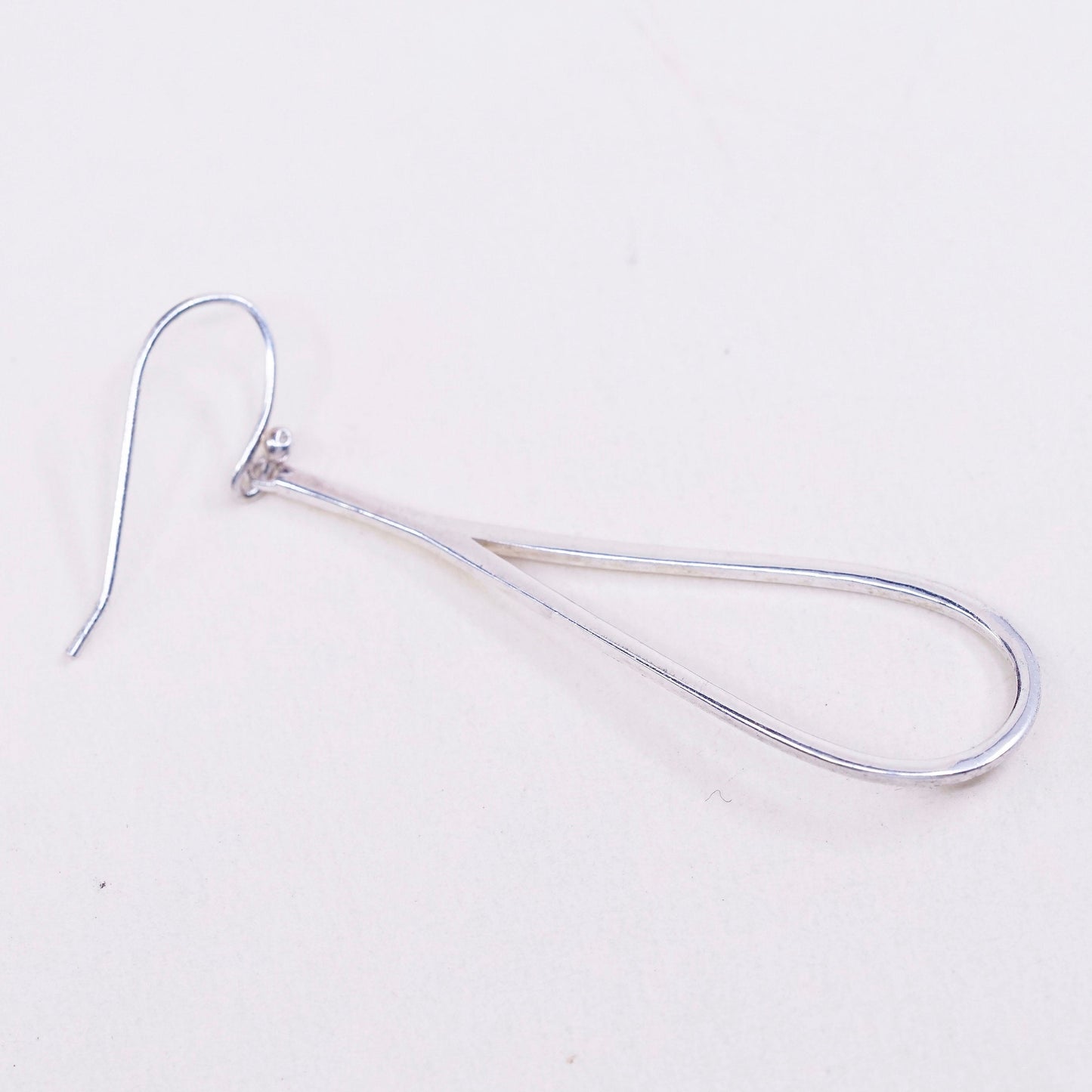 Vintage Sterling silver handmade earrings, long 925 teardrop dangles