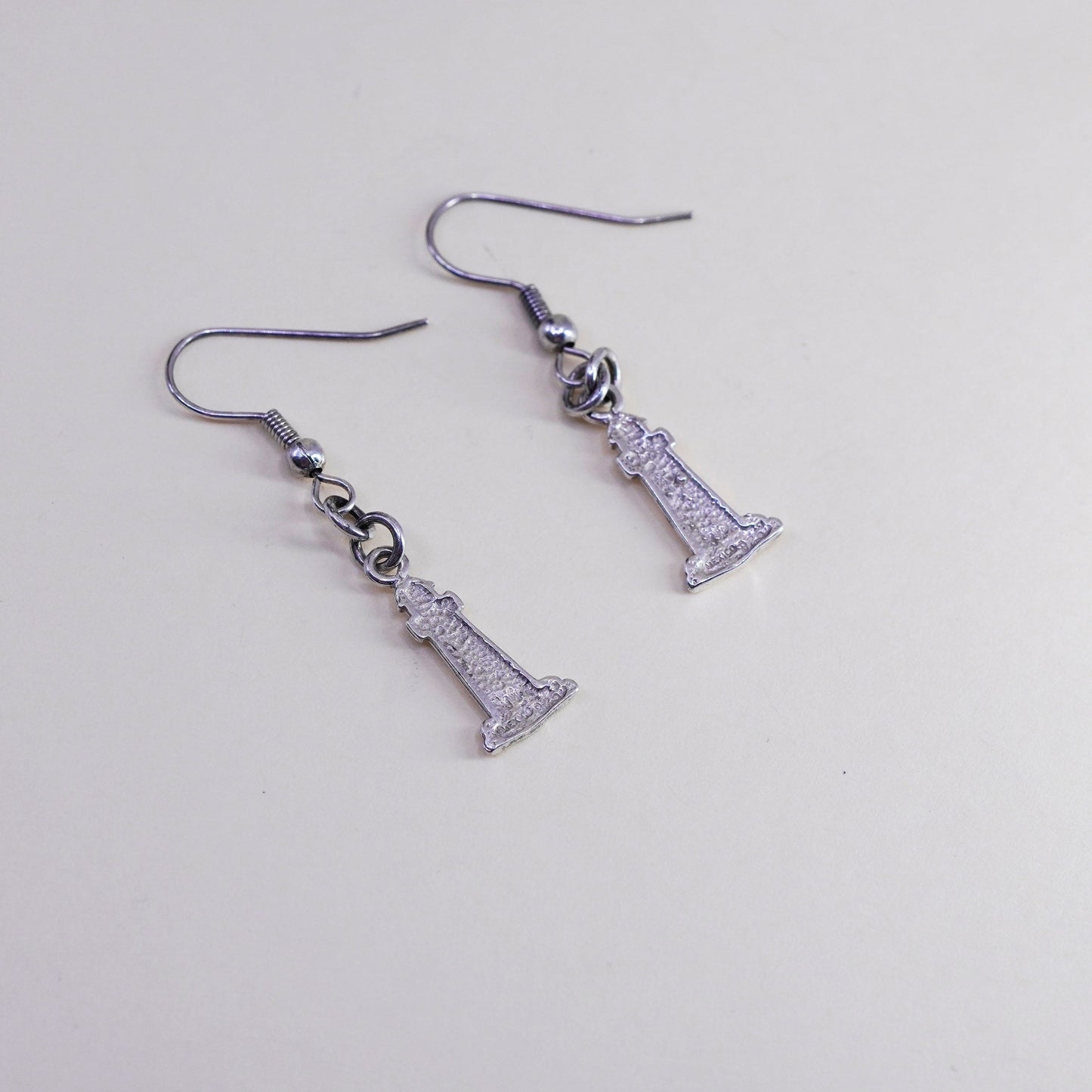 Vintage Mexico Sterling silver handmade earrings, 925 lighthouse dangles