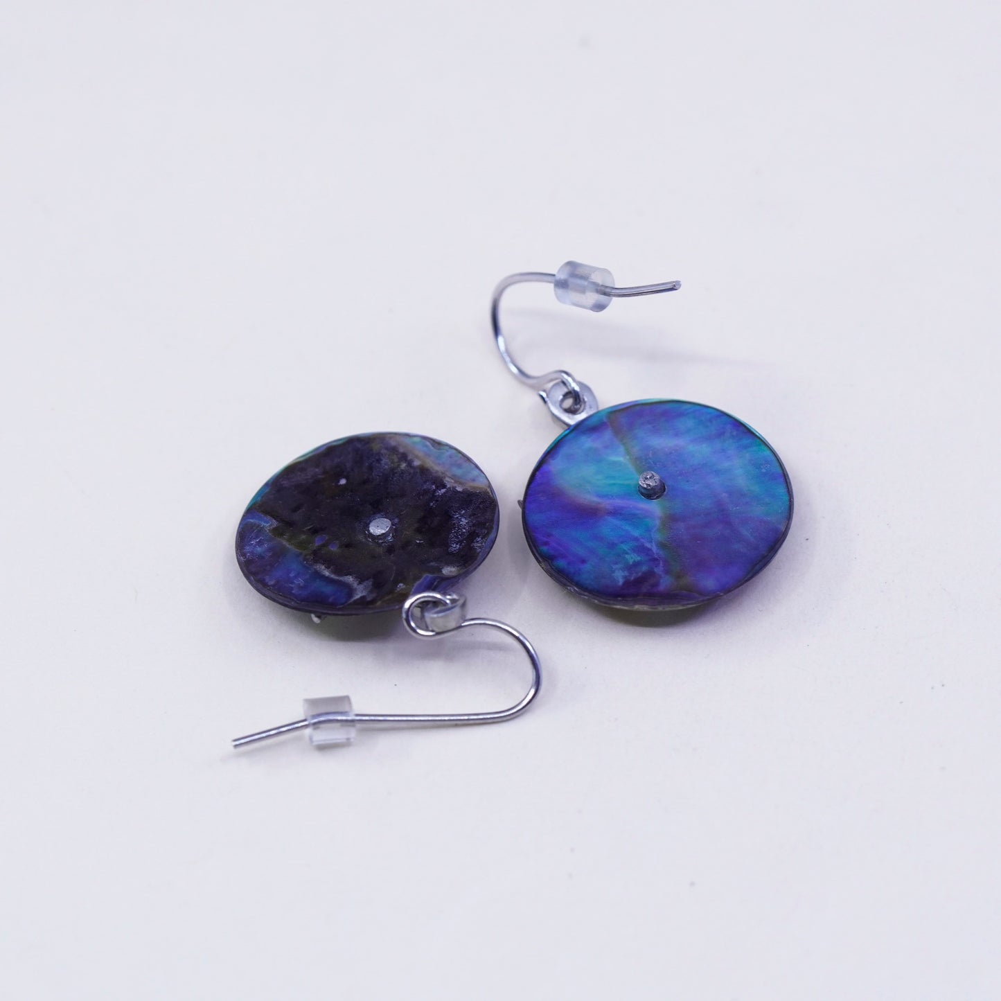 Vintage sterling 925 silver handmade str starfish earrings with abalone
