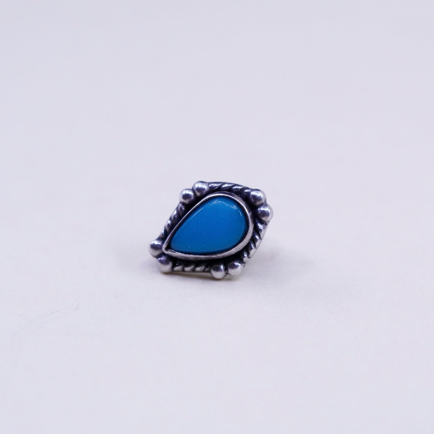 Vintage sterling silver handmade earrings, southwestern 925 studs w/ turquoise