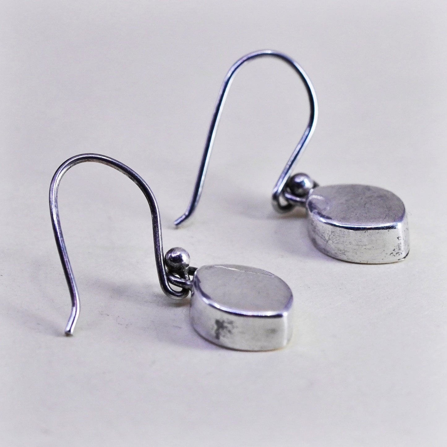 Vintage Sterling silver handmade earrings, 925 teardrop dangles