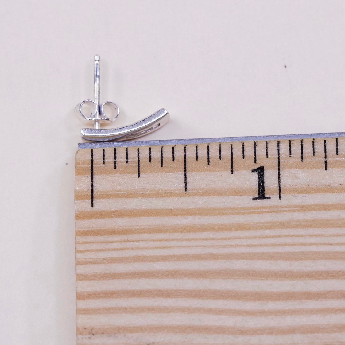Vintage sterling silver genuine cz studs, fashion minimalist earrings