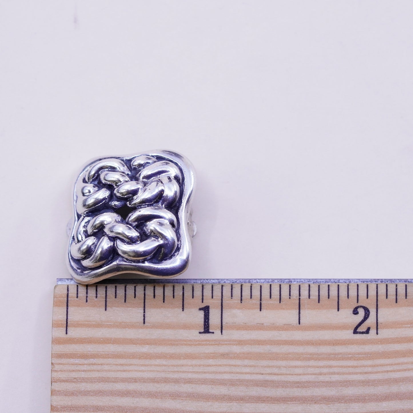 Vintage Sterling silver clip on earrings, cable textured 925 silver