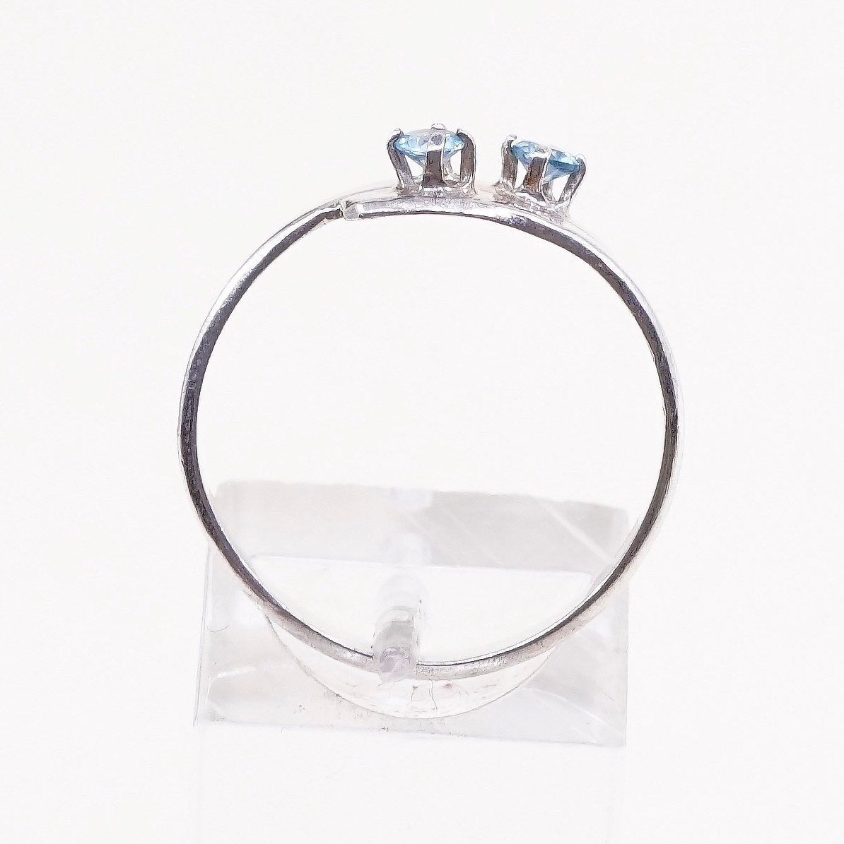 Size 9, vtg sterling silver handmade ring, 925 with blue topaz