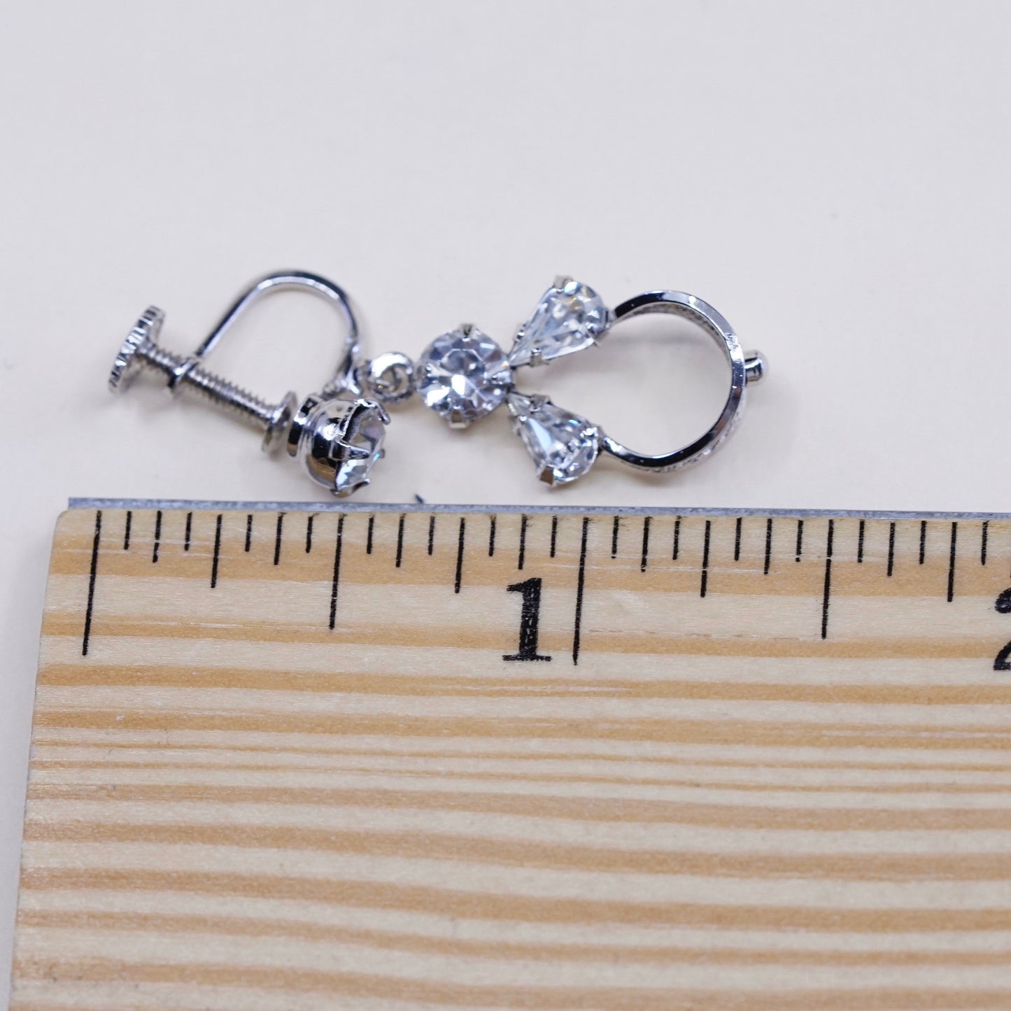 1950s Vintage Espo Flex sterling silver 925 filigree flower screw back earrings