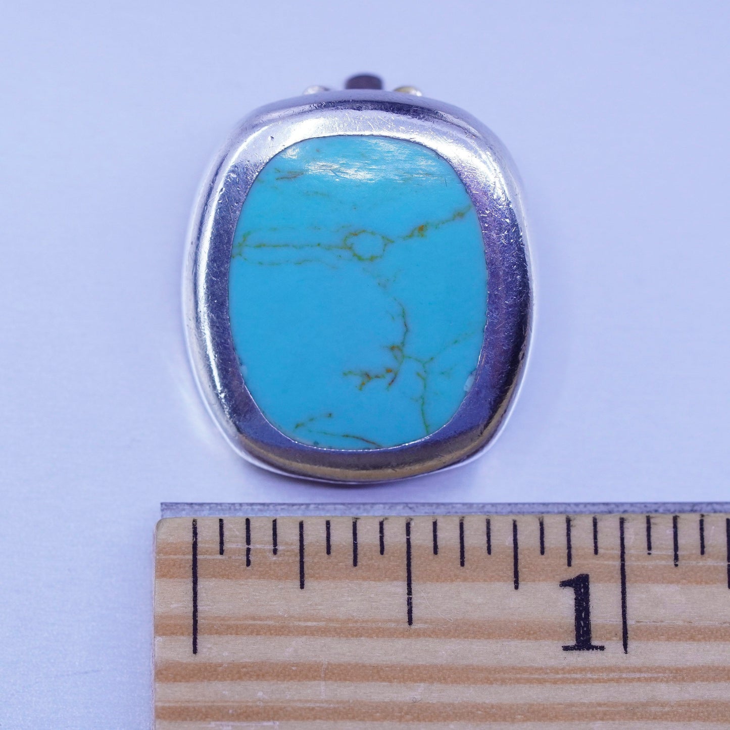 Mexico 925 silver handmade earrings, oval clip on with turquoise