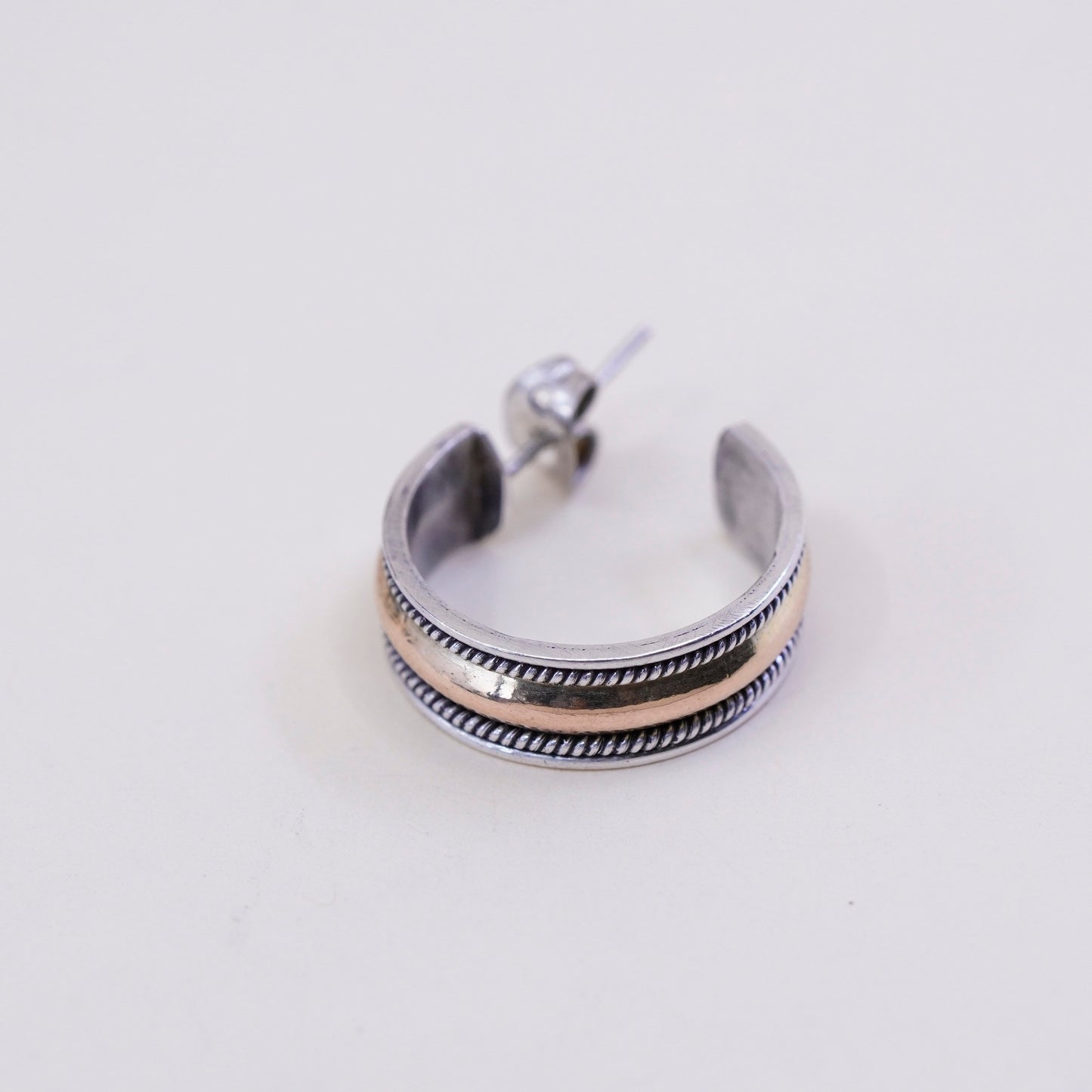 0.75”, BA Suarti 14K gold accent sterling 925 silver earrings, Huggie hoops