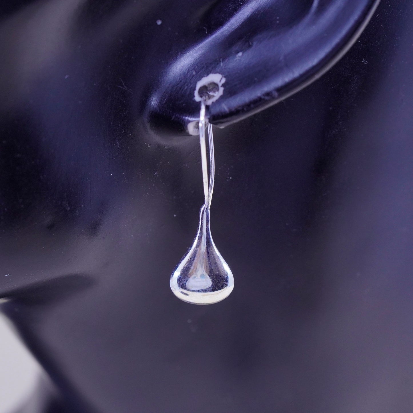 Vintage Sterling silver handmade earrings, 925 teardrop dangles
