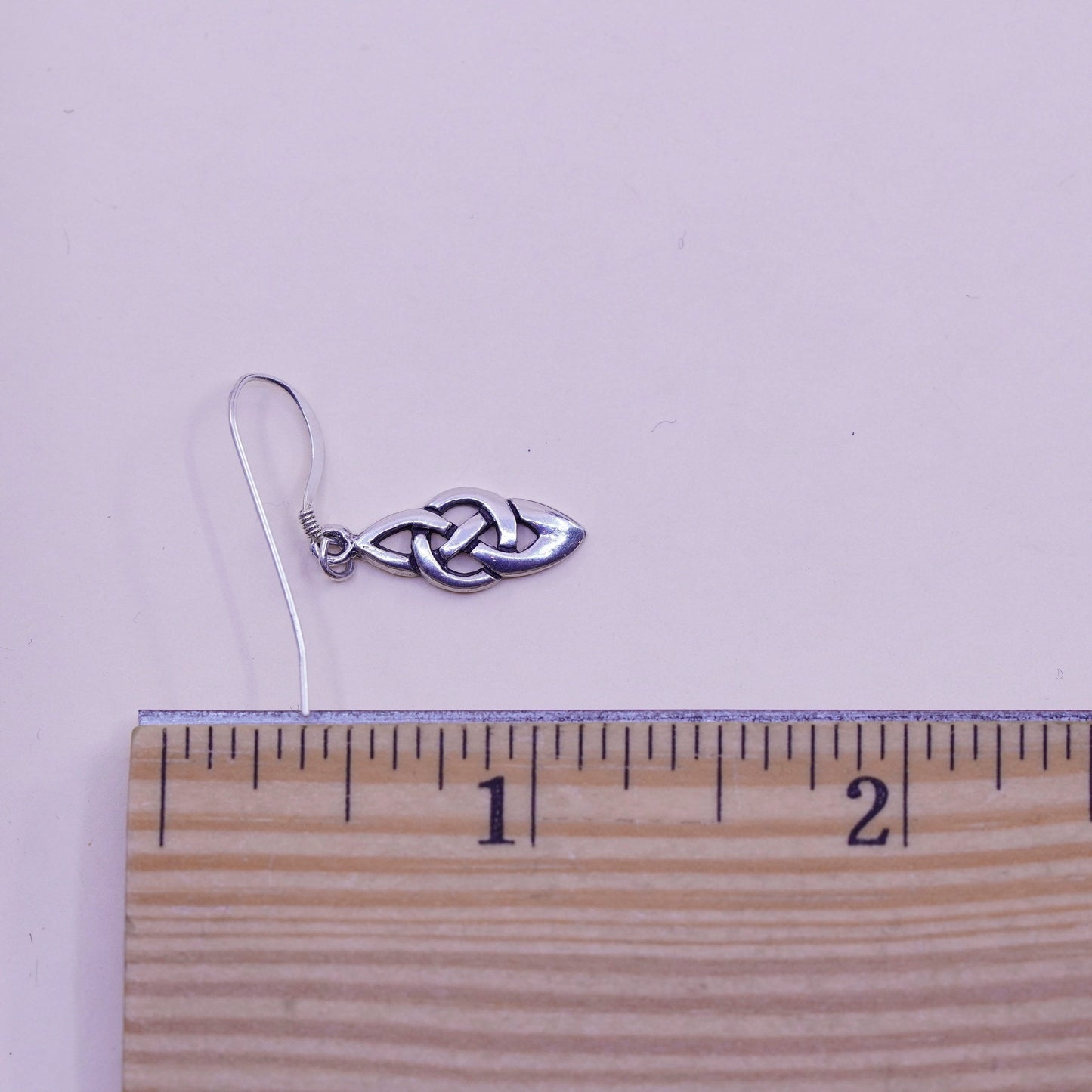 Vintage Irish Sterling silver handmade earrings, 925 Celtic knot dangles