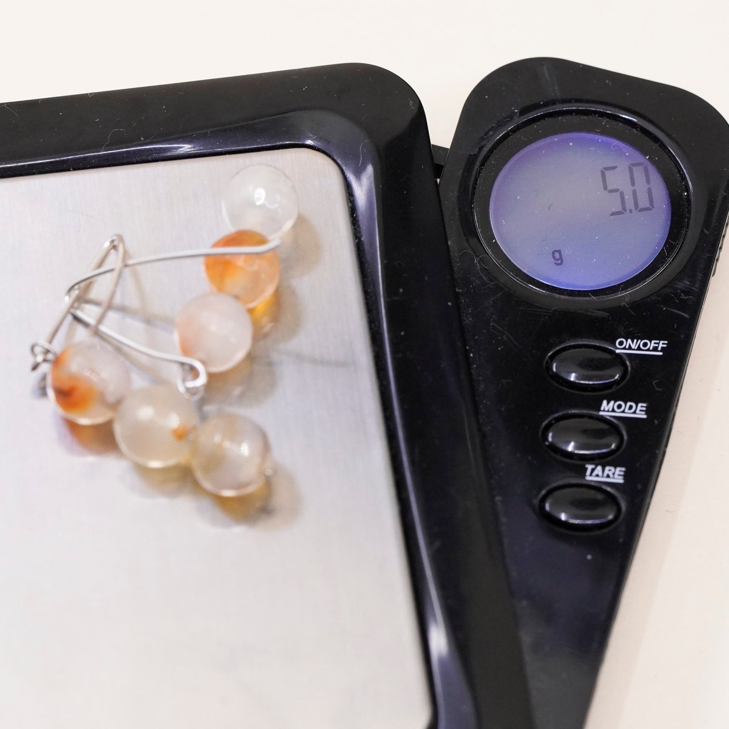 Vintage Sterling silver handmade earrings, 925 hooks with orange agate
