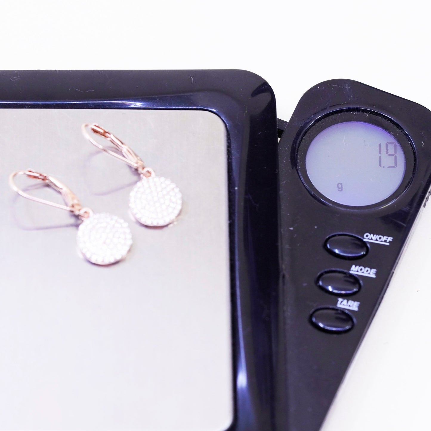 Vintage rose gold over Sterling 925 silver earrings with cluster cz