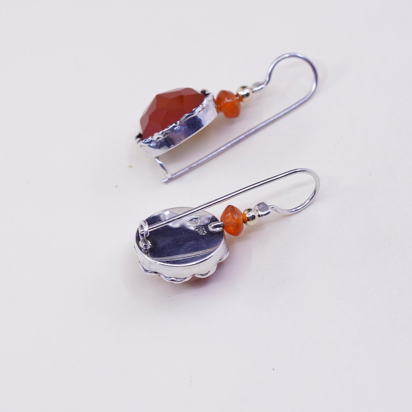 Israel Silpada 14K gold bead with Sterling 925 Silver earrings and carnelian
