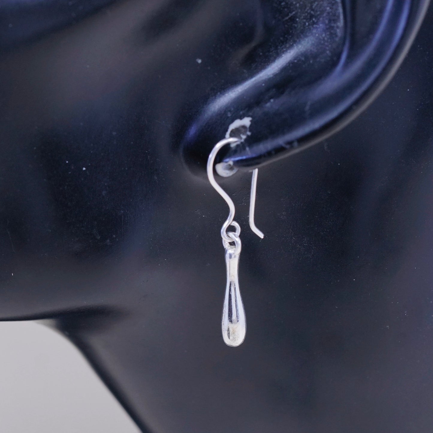 Vintage Sterling silver handmade earrings, 925 teardrop dangles