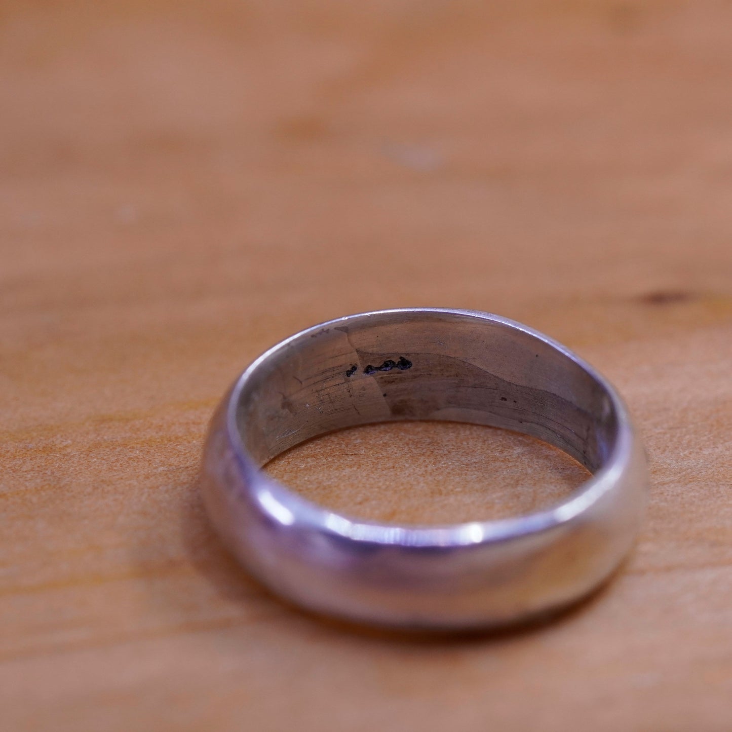Size 7, vintage sterling silver handmade ring, 925 wedding band