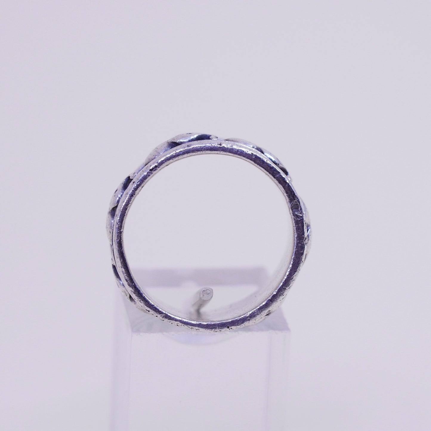Size 7, vintage sterling silver handmade ring. 925 elephant band