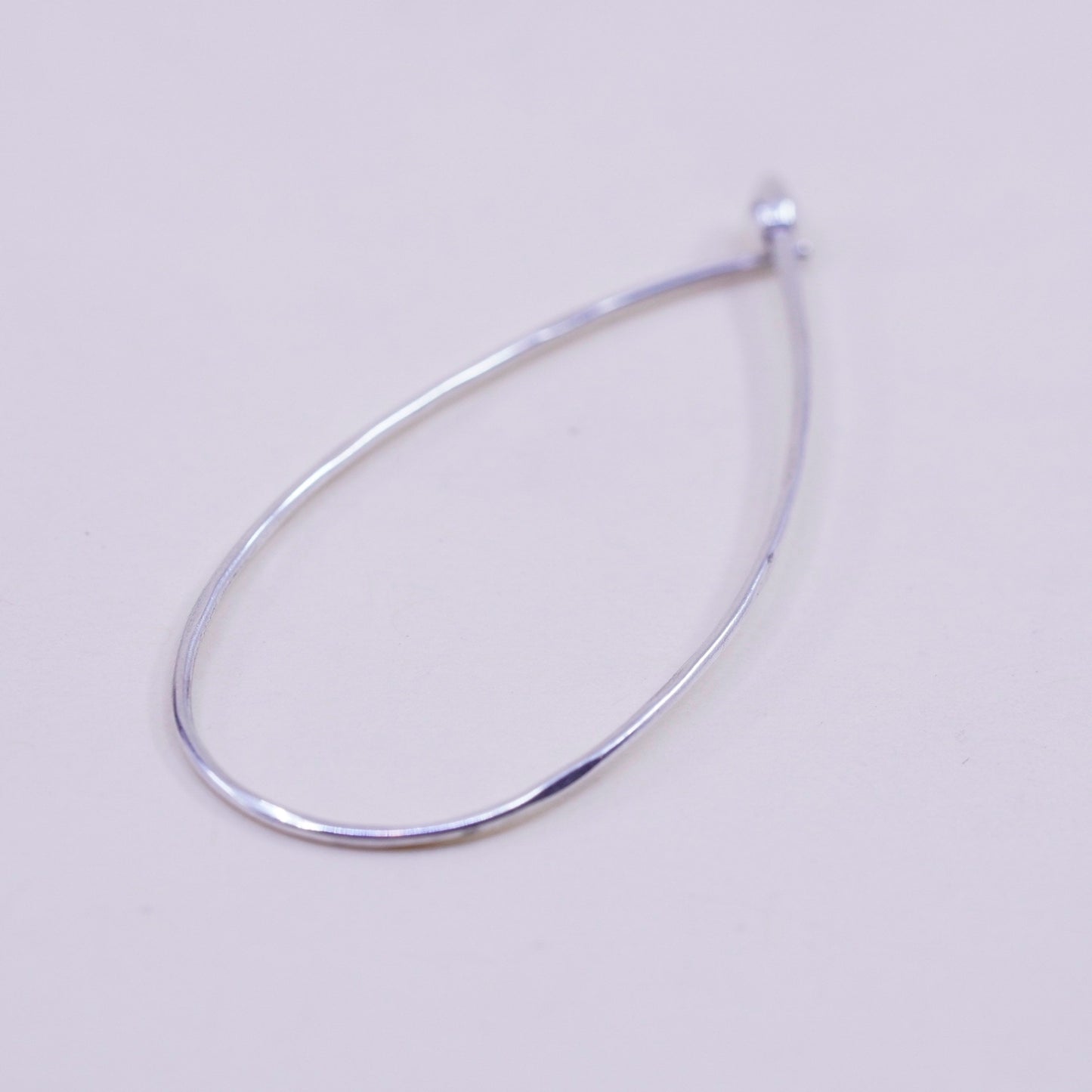 Vintage sterling silver handmade earrings, 925 textured oval dangle
