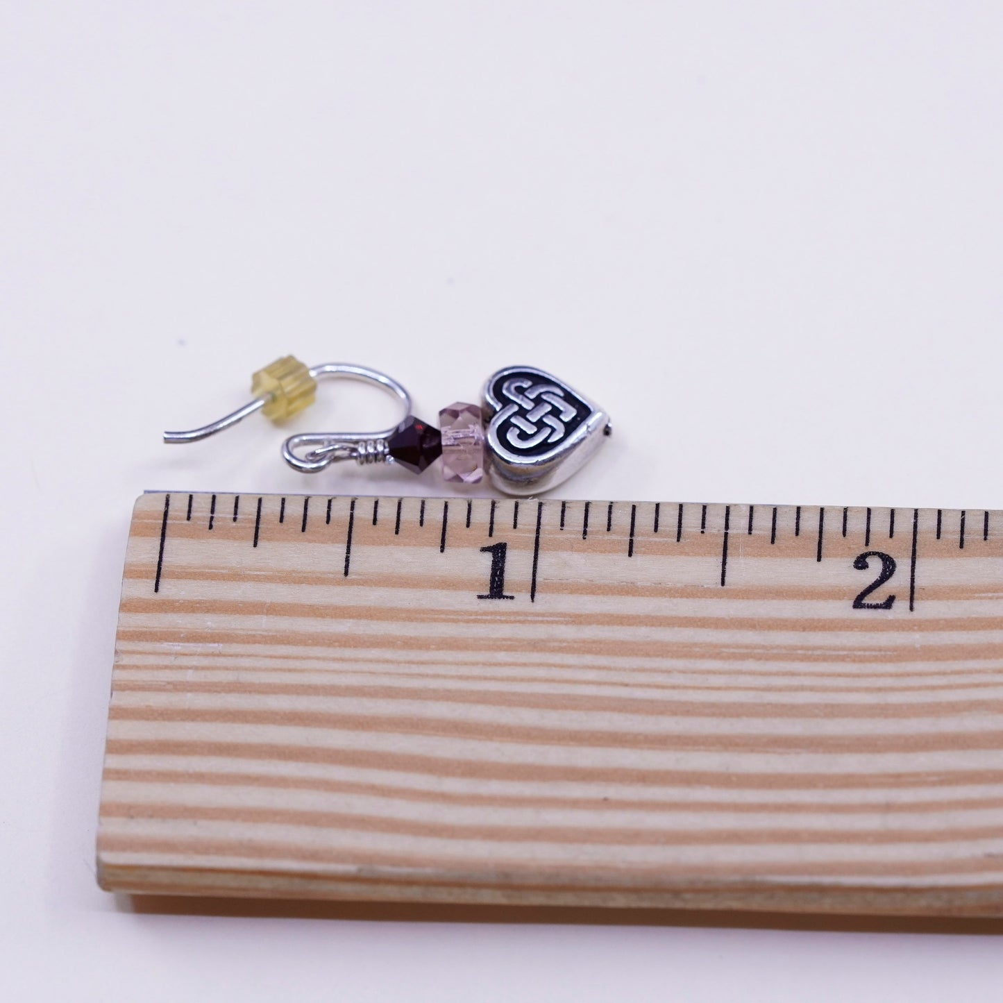sterling silver earrings, 925 hooks with Irish Celtic knot heart dangles