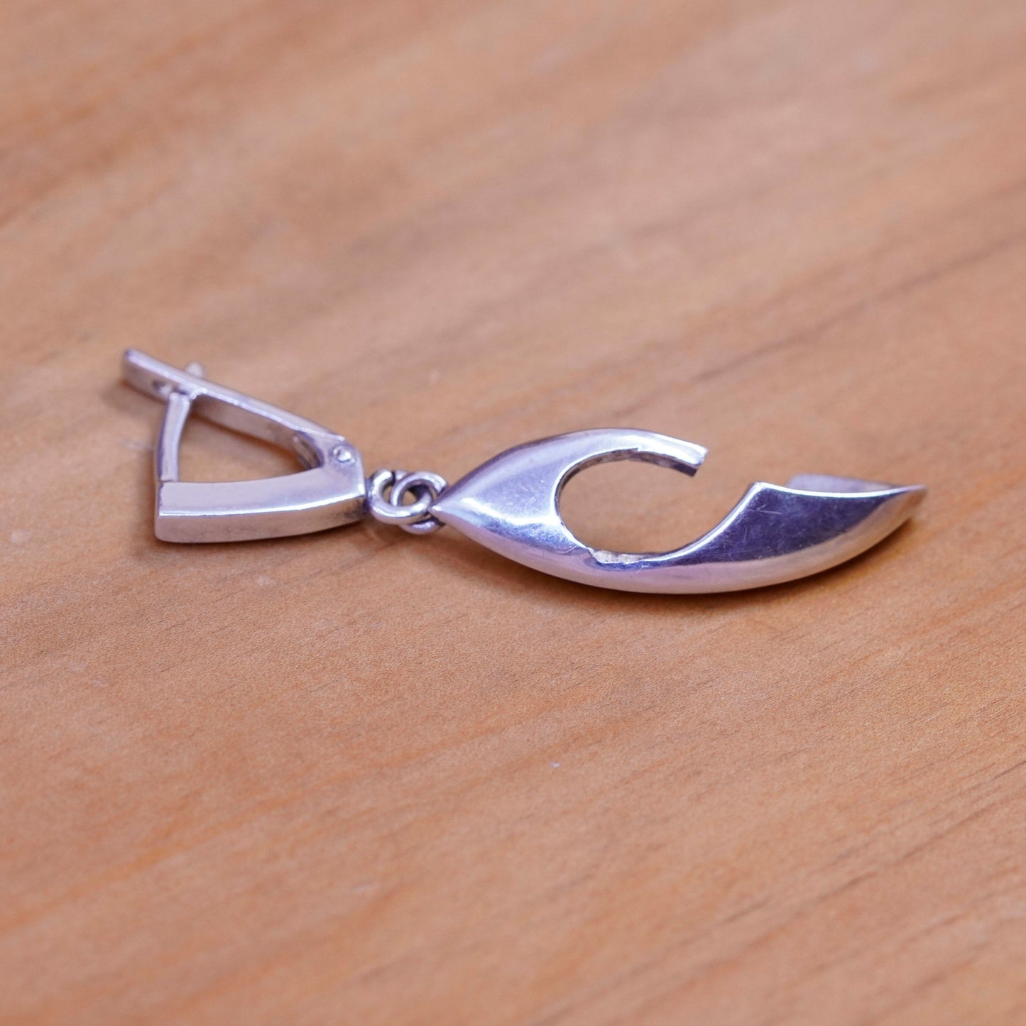 Vintage Sterling silver handmade earrings, modern 925 dangles