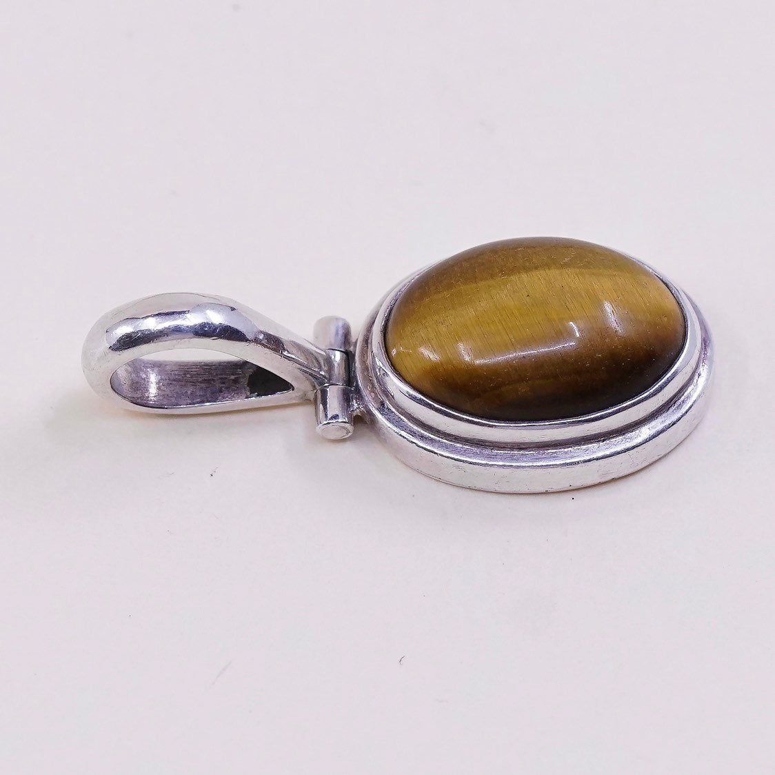 VTG sterling silver with golden tiger eye, 925 handmade pendant