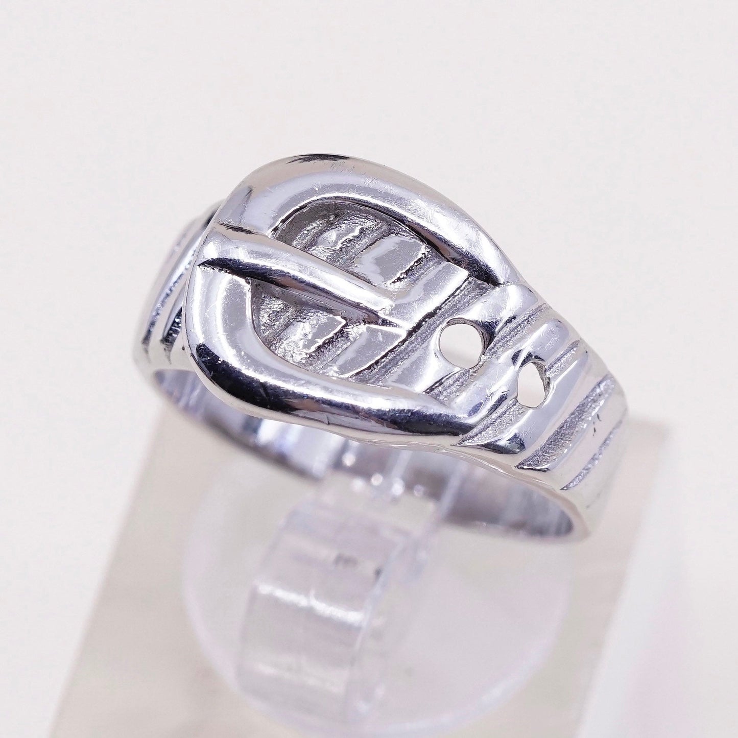 Size 6.25, Vintage sterling silver handmade ring, 925 belt band