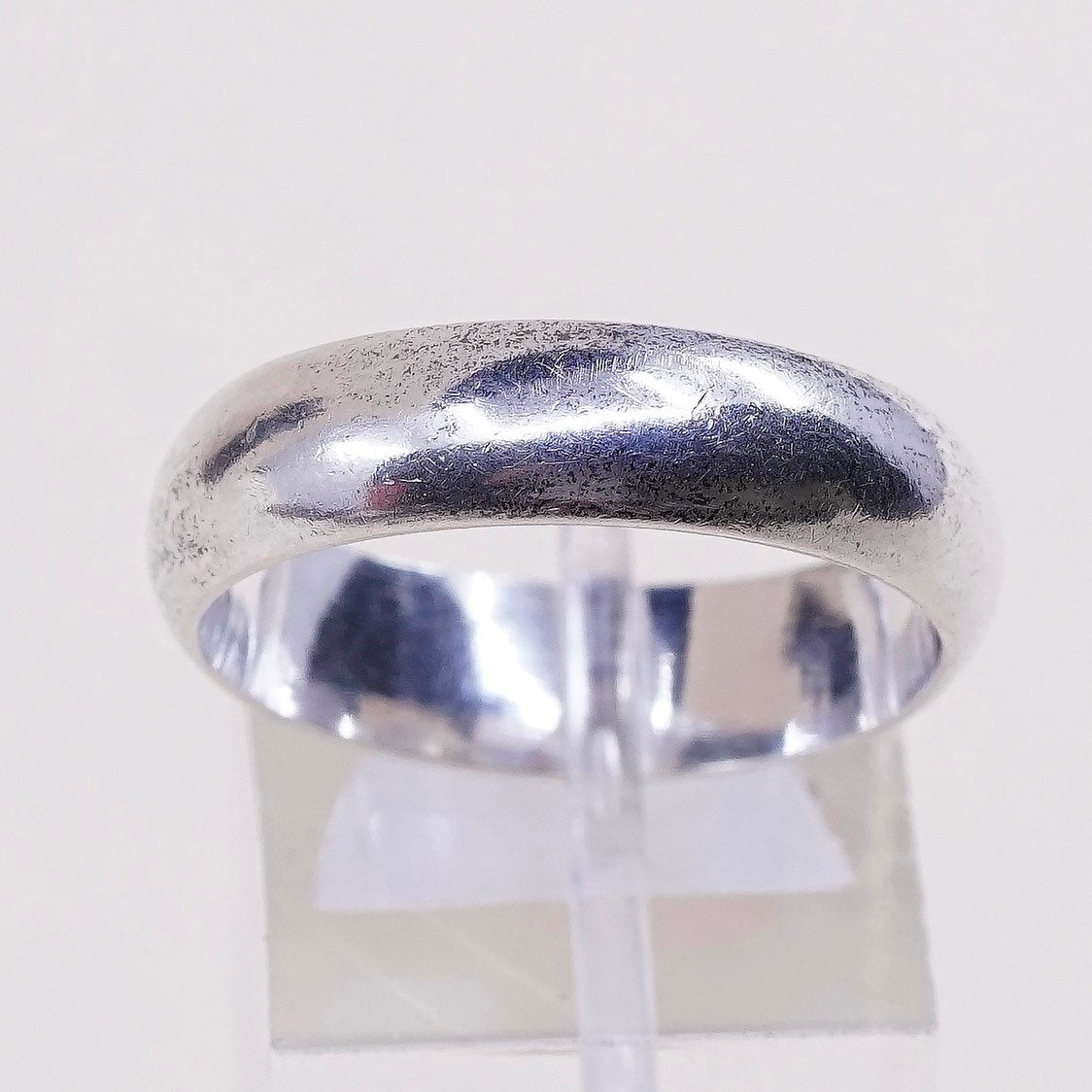 sz 10, vtg sterling silver handmade ring, 925 band, wedding band