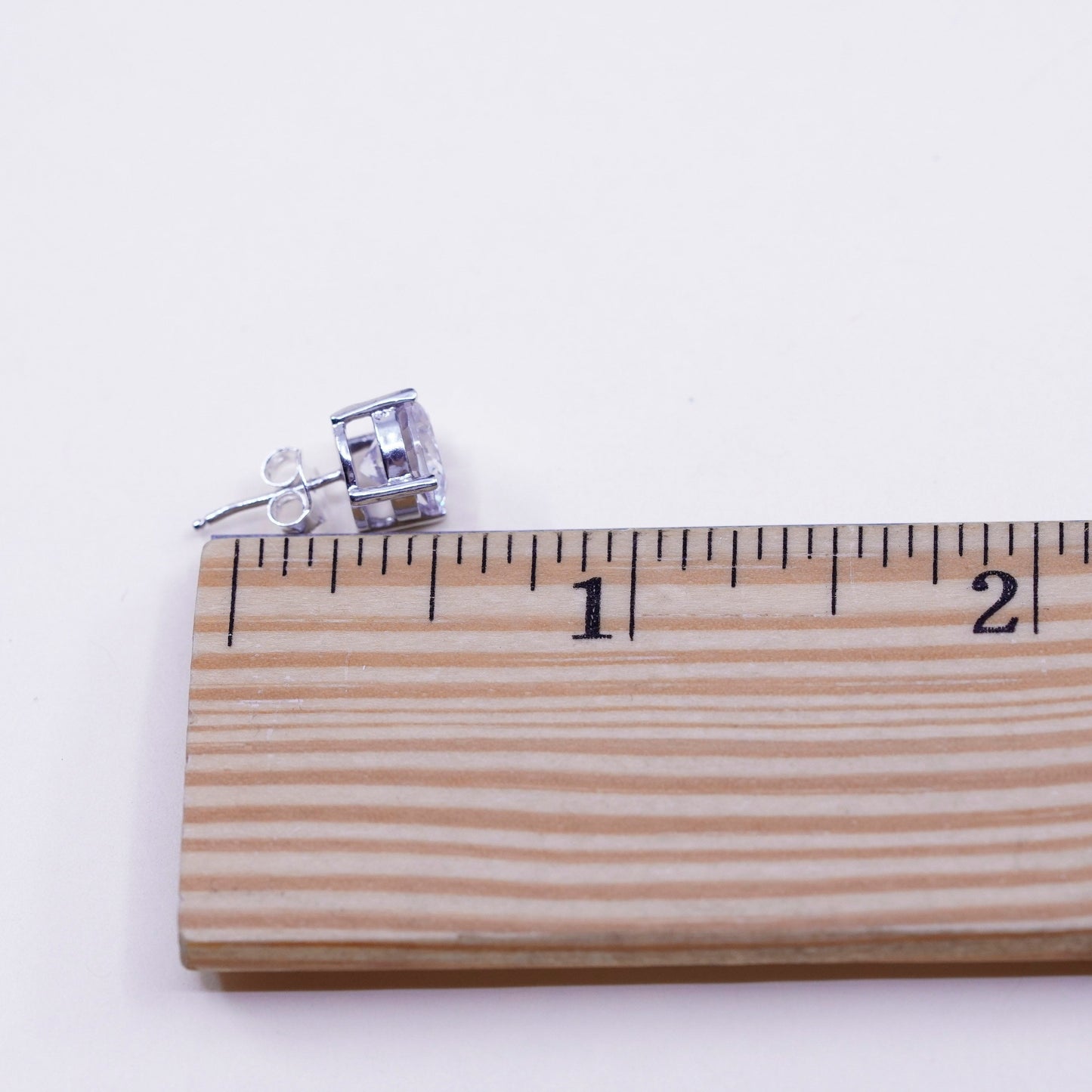 7mm, Vintage sterling 925 silver cz studs, fashion minimalist earrings