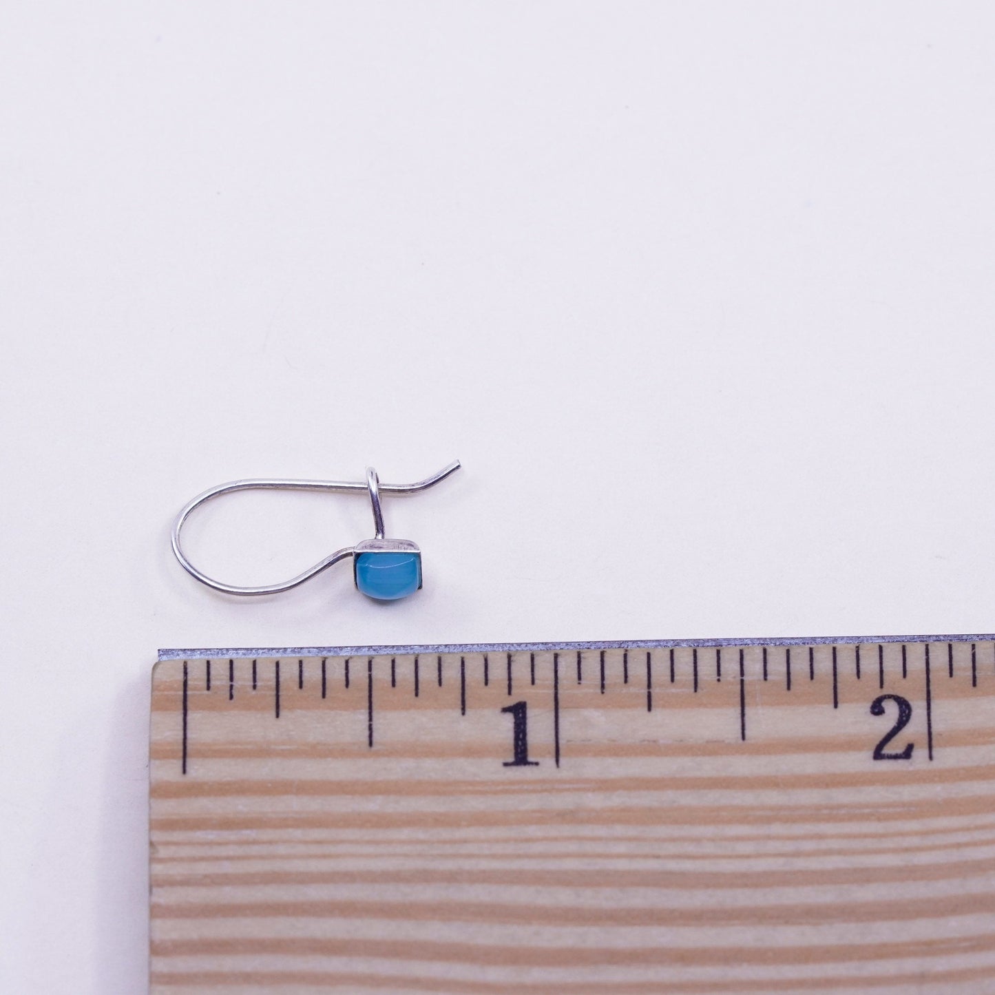 Vintage Sterling silver handmade earrings, 925 hooks w/ blue tiger eye dangles