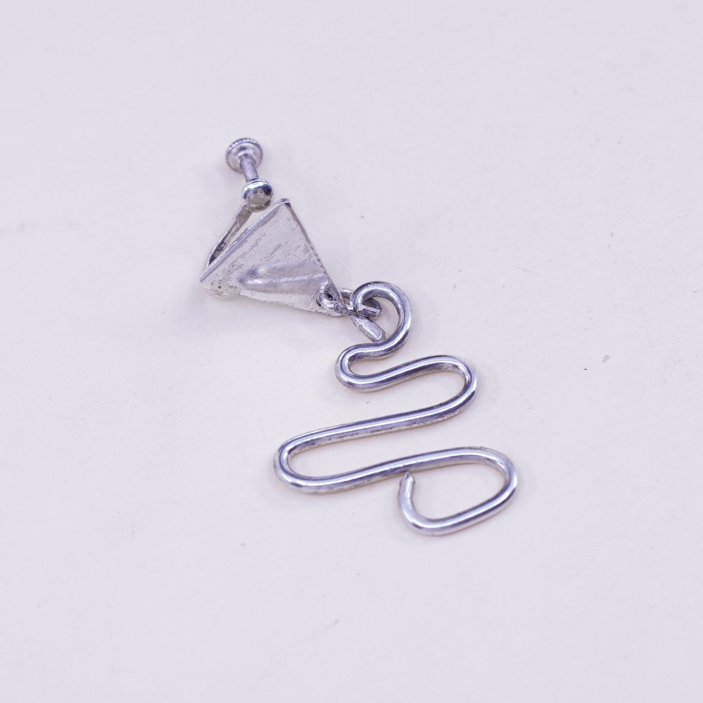 Vintage Sterling silver handmade earrings, 925 whirl screw back earrings