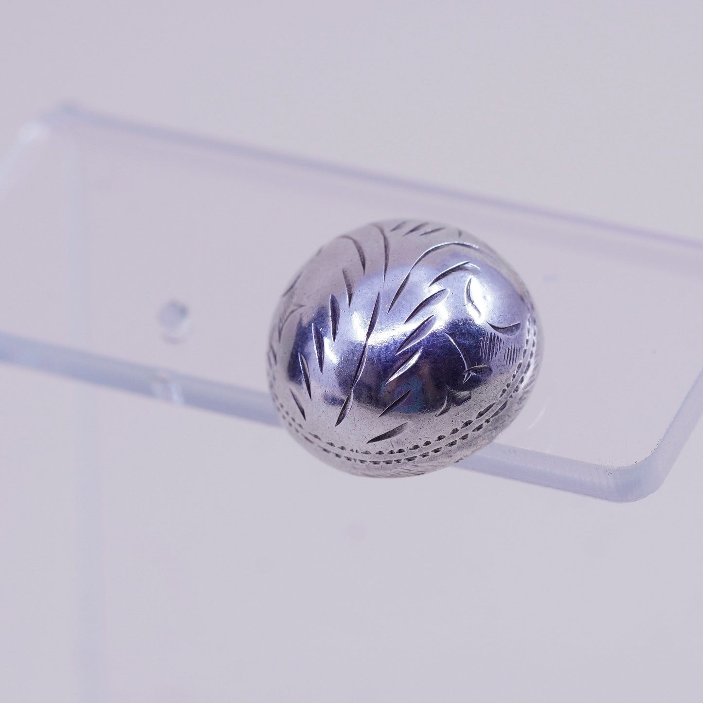 0.75”, Vintage sterling silver button studs, handmade puffy 925 earrings