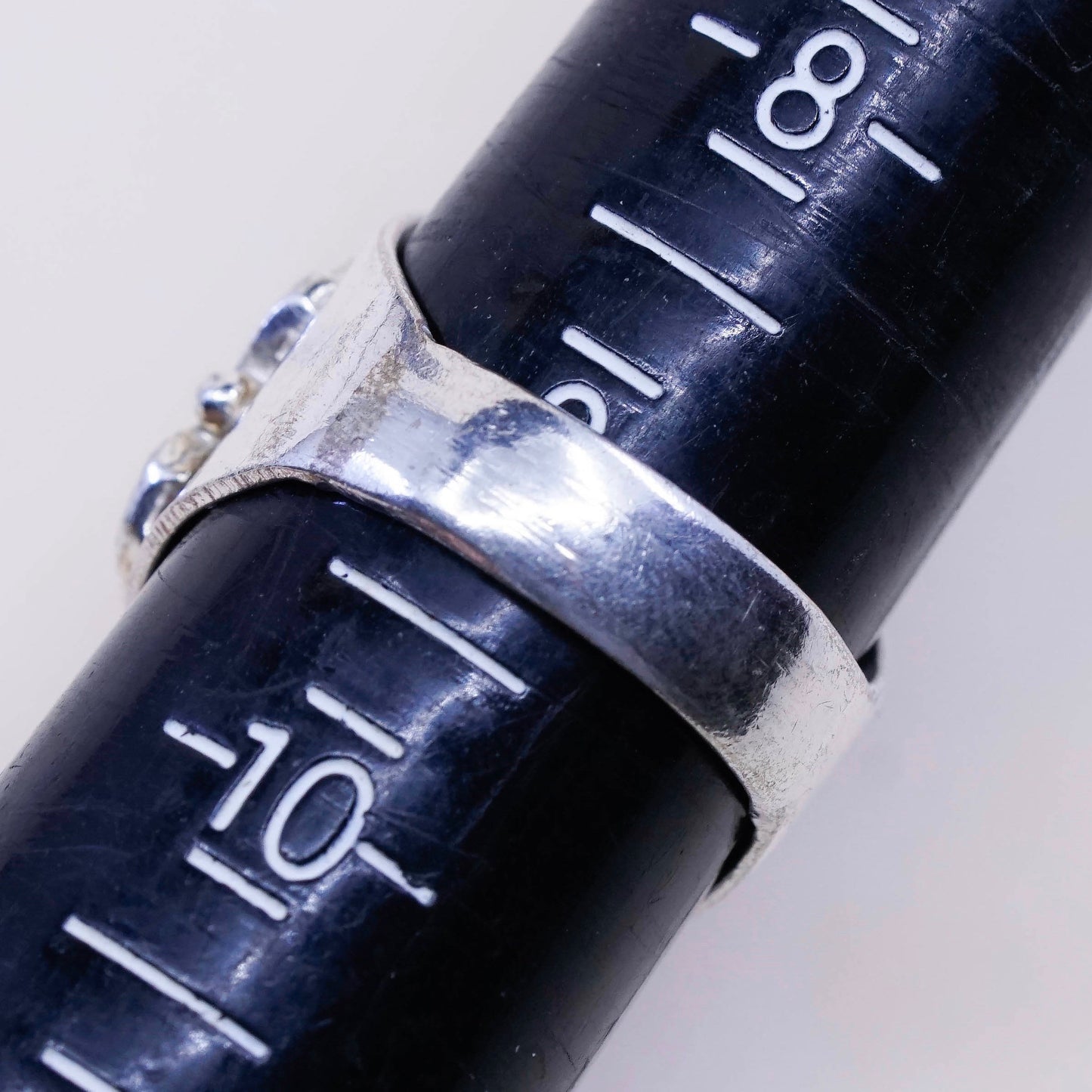Size 9, vtg sterling 925 silver handmade statement ring w/ smoky topaz N cable