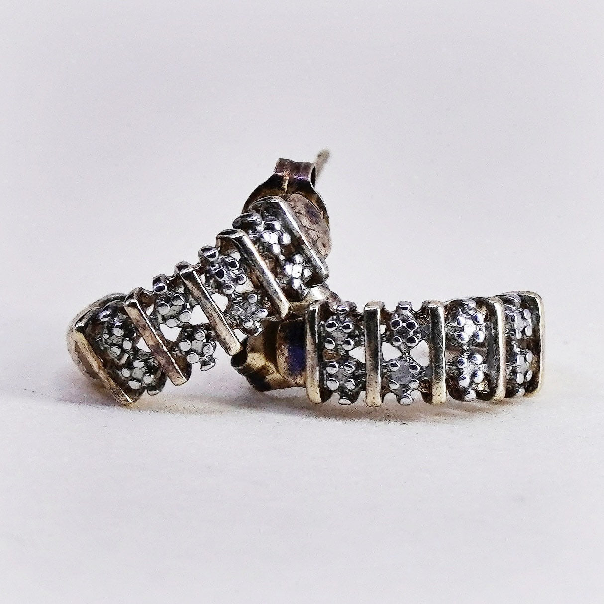 0.5”, vermeil gold over sterling silver earrings, 925 hoops huggie real diamond